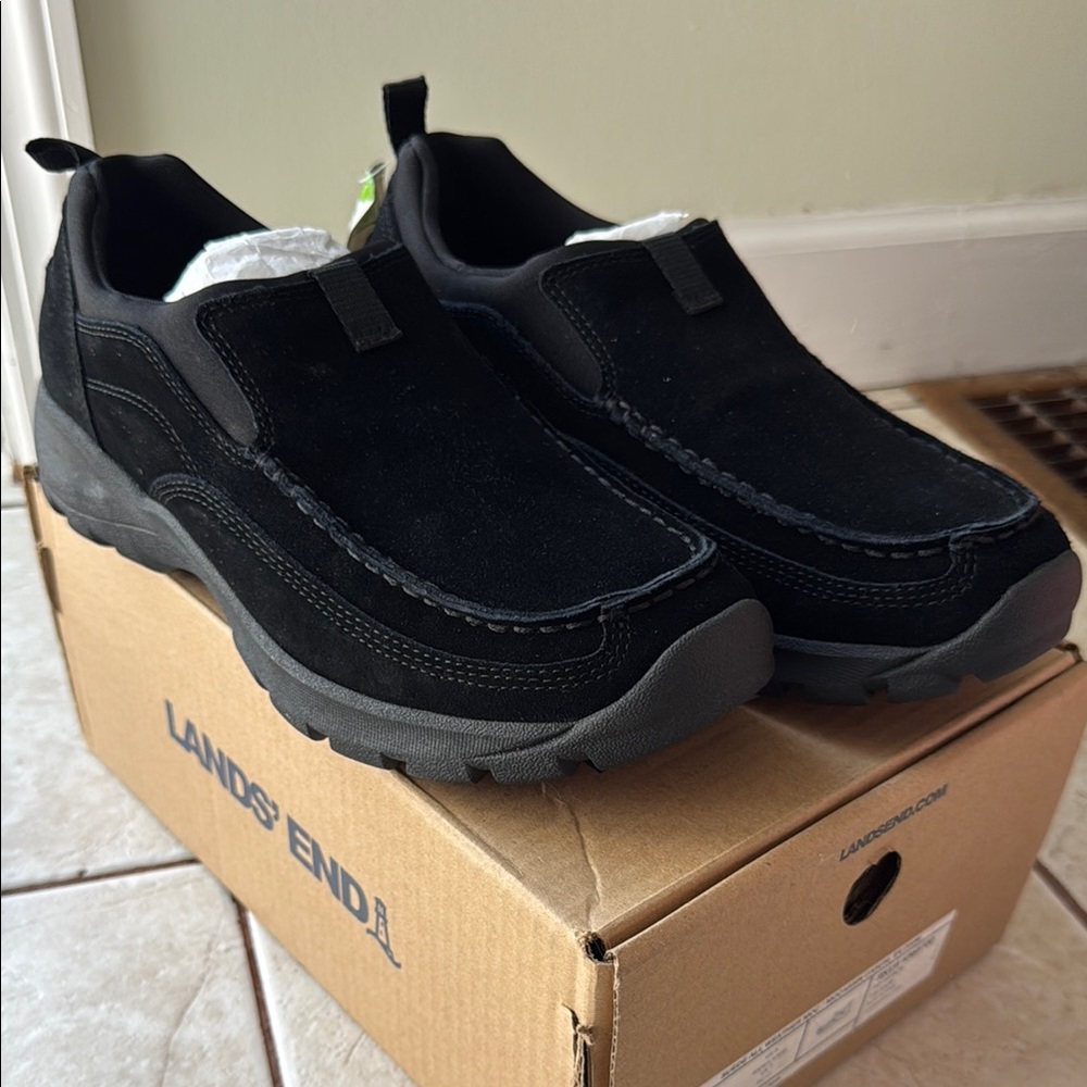 Lands' End Men's Black Slip-On Shoes